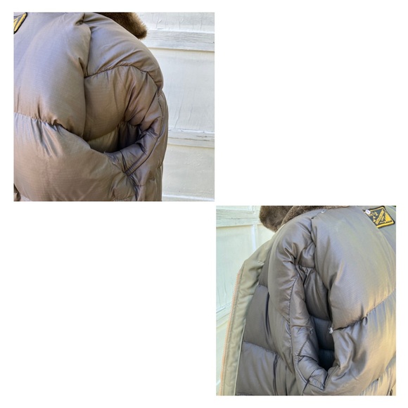 Sears Outdoorsman Feather Down Winter Coat Faux Fur Collar Vintage 70s Tan - Picture 6 of 14